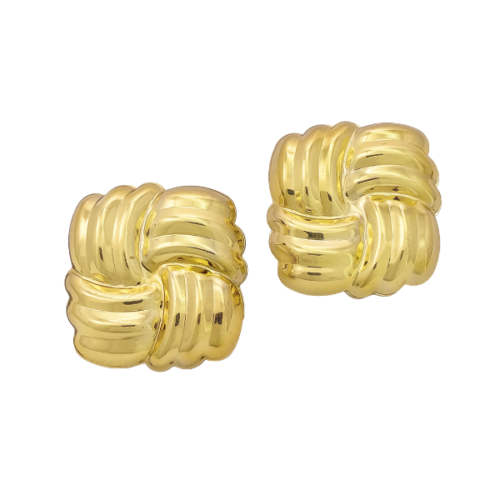 Aretes Maxi Cuadrado Dorado – Diseño Elegante en Cover Gold